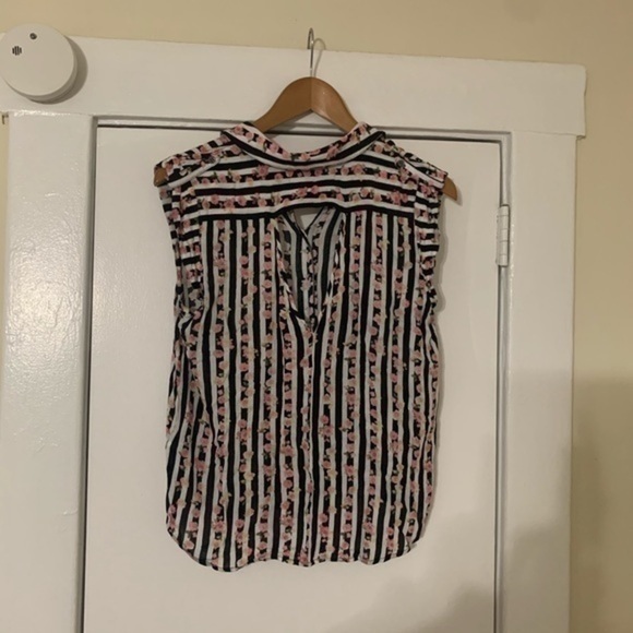 Buffalo ditsy Floral Striped Sleeveless Top Medium - Picture 5 of 5